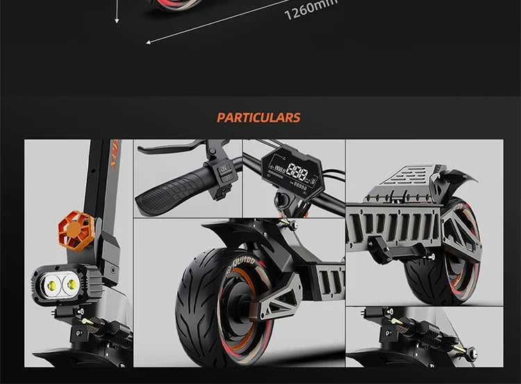 eBike Boys M6Max Dual Motor Scooter - 5600W, 60V, Fast Charging