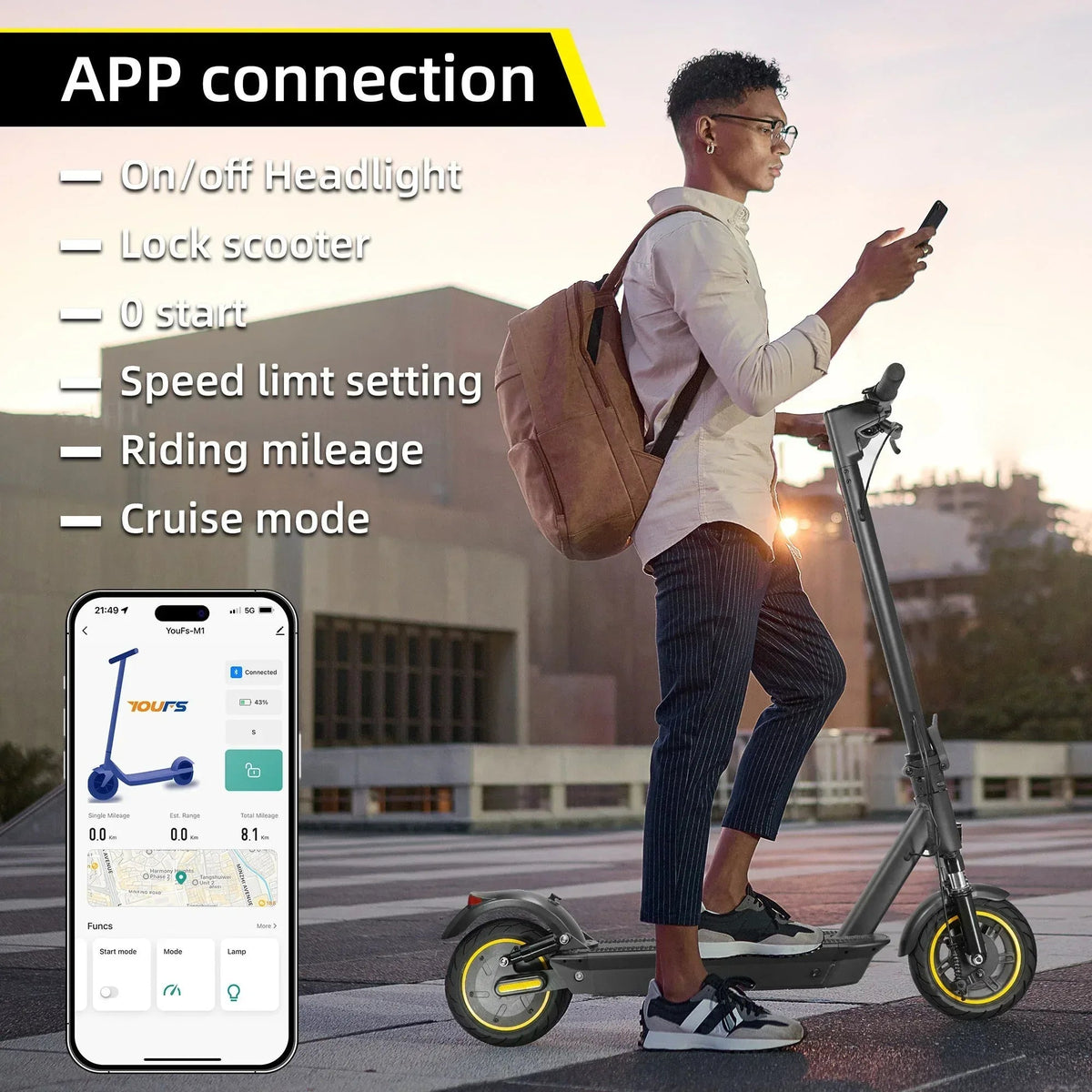 VoltStrider™ DMAXX – 10" App-Connected Electric Scooter (350W,